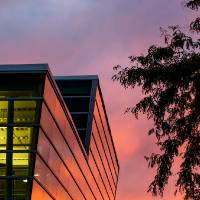 Lake Ontario Hall at sunset in summer